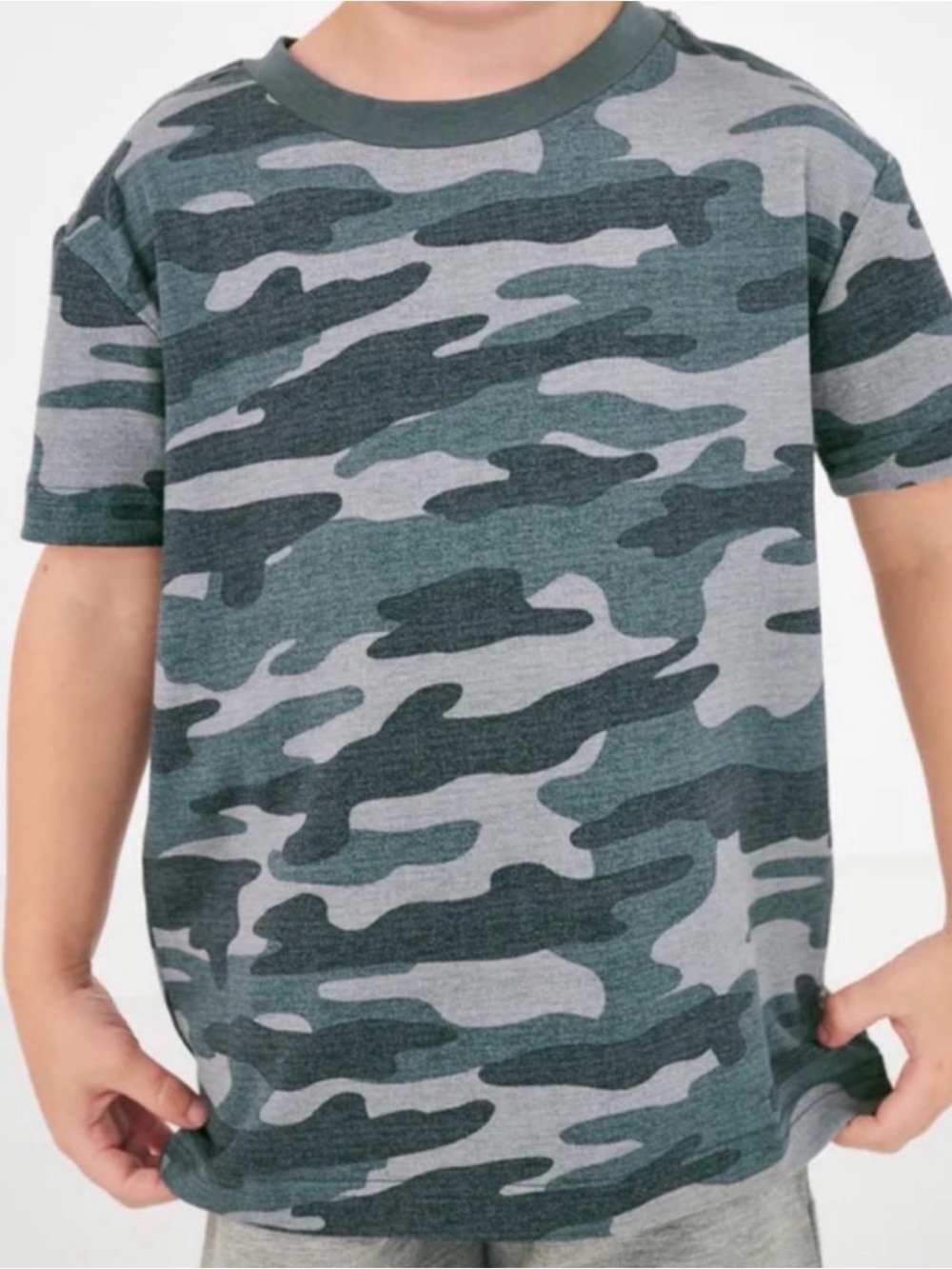 Little Sleepies Green & Gray Camo Short Sleeve Tee